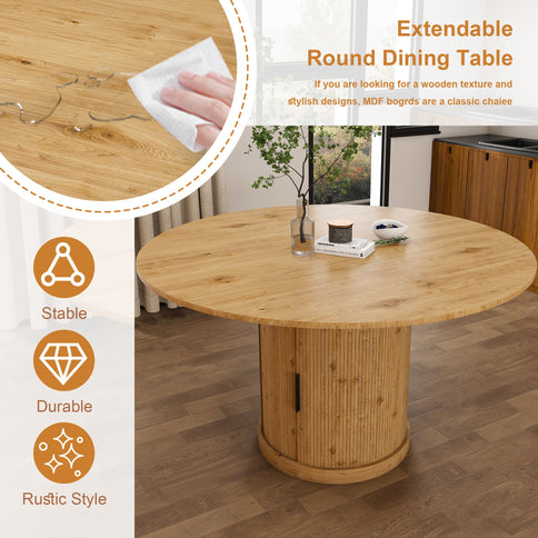 Extendable Oval Dining Table With 2 Tier Storage - Oak