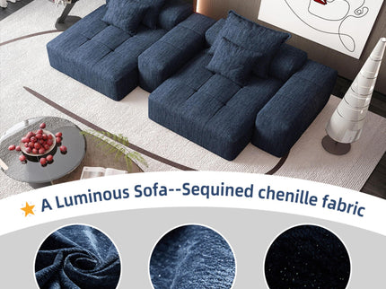 Modern Oversized Diy Combination Modular Sectional Sofa & Pillows