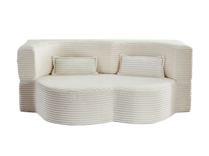 Floor Convertible Sleeper Sofa Bed With 2 Pillows