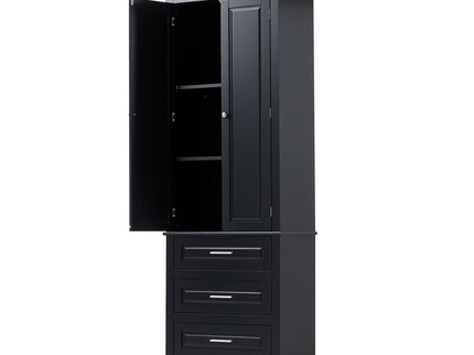 Tall Storage Cabinet With 3 Drawers For Bathroom