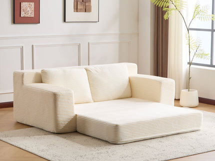 Comfortable Deep Seat Loveseat Sofa Bed, Reversible Cushion With Pillows