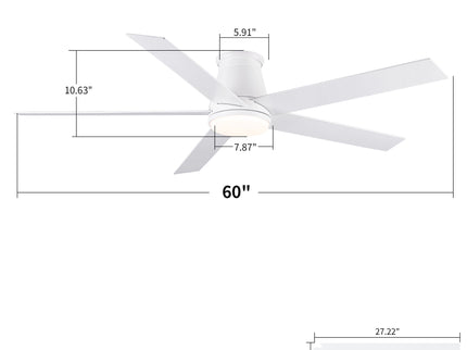 Flush Mount Ceiling Fan With Light