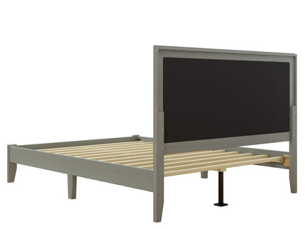 Mid Century Modern Platform Bed With Upholstered Headboard