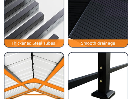 Heavy Duty Carport With Galvanized Roof And Enhanced Base - Anthracite