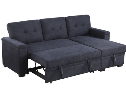 Lucca II - 84.5"W Reversible Sleeper Sectional Sofa with Storage Chaise