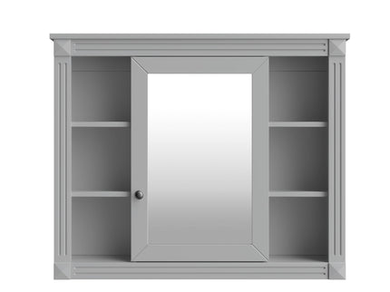 Wall Mounted Bathroom Storage Cabinet With Mirror, Cabinet With 6 Open Shelves And Adjustable Interior