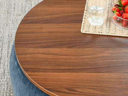 Round Storage Ottoman, 2 In 1 Function, End Table And Ottoman