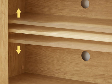 Modern Wavy TV Stand Rounded Sideboard With Storage Cabinet