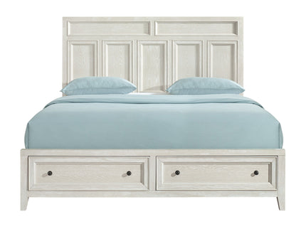 Storage Bed With Panel Headboard And Spacious Footboard Drawers