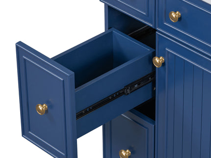 Transitional Style Bathroom Vanity Cabinet With Ceramic Sink