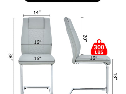Modern Dining Chairs With Padded Seat, Metal Legs
