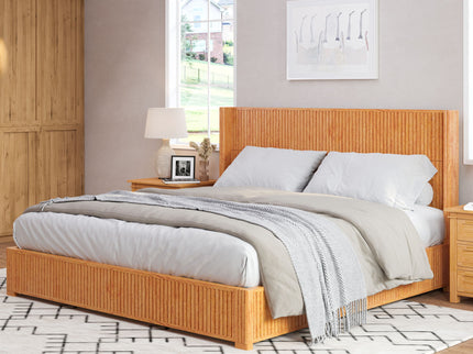 Platform Bed Frame With Headboard, Floor Standing Design