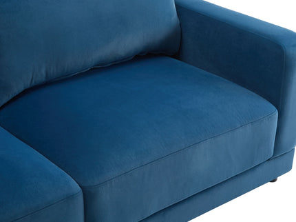 Modern Square Arm Sofa With Soft Fabric Upholstery, Deep Cushions