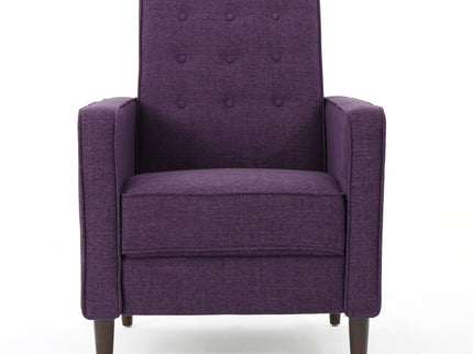 Mid-Century Modern Recliner With Button Tufted Waffle Stitch