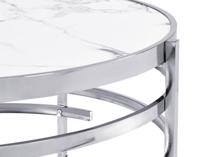 Elegant Round Table With Sintered Stone Top & Sturdy Metal Frame