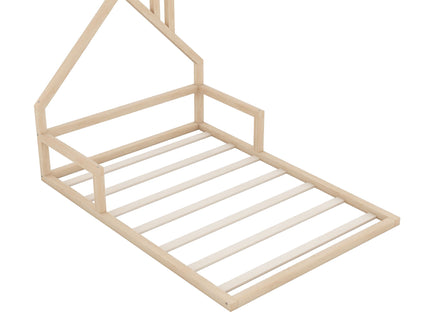 Elegant Floor Bed With House Shaped Headboard