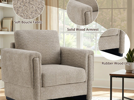 Upholstered Accent Armchair With Square Arm