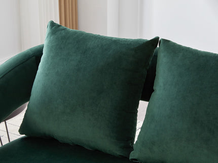 Open Back Loveseat Settee With 3 Pillows