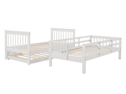 Stairway Bunk Bed With Storage And Guard Rail For Bedroom