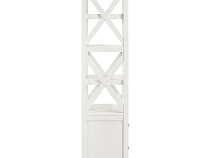 Delaney - 4 Shelf Bookcase With Top Storage Tower - White