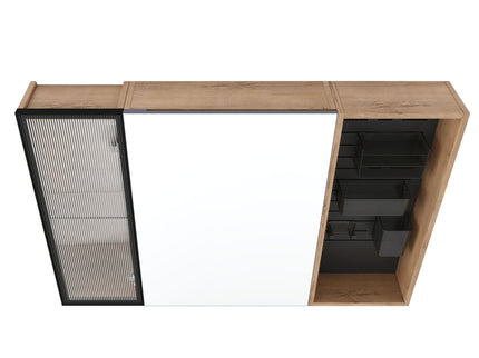 Wall Mounted Bathroom Cabinet, Adjustable Shelves Storage Cabinet - Imitative Oak