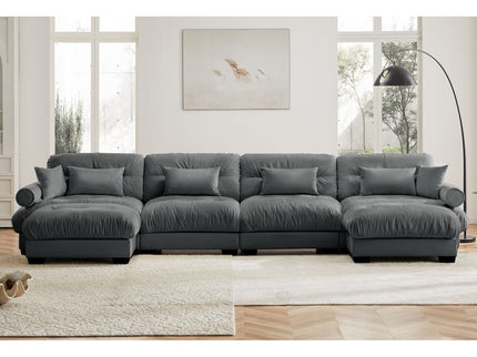 Super Comfort Oversized Modular Sectional Sofa With Movable Ottoman