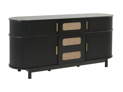 Fluted Sideboard Buffet Cabinet With Sliding Doors And Adjustable Shelves