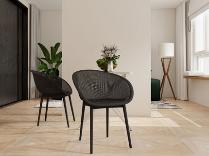 2 Piece Durable Single Chair With Hollow Out Design