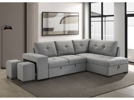 Atkinson - Sleeper Sectional Sofa With Lift Top Chaise - Gray
