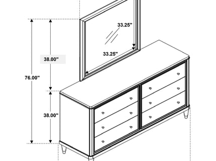 Navarro - 6 Drawer Dresser With Mirror - Brown