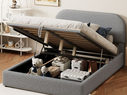 Upholstered Platform Bed With Hydraulic Storage System