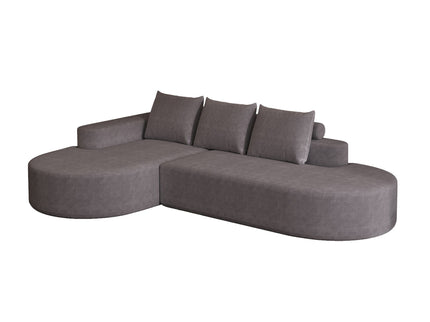 Modern Curved Sofa, L-Shaped Modular Sectional Set With 3 Pillows