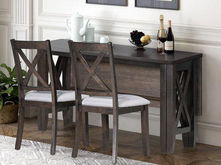 6 Piece Family Dining Room Set, Space Saving Foldable Table And 4 Chairs With Bench