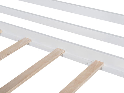 Loft House Bed With Ladder And Slide, With board And Light Strip On The Roof
