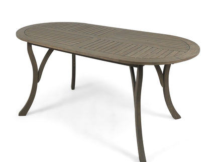 Outdoor Table With Smooth Lines, Slat Top