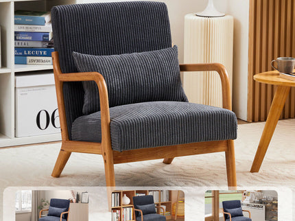 Accent Arm Chair With Pillow Upholstered