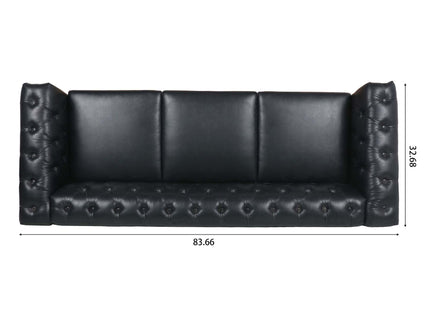 Traditional Square Arm Removable Cushion 3 Seater Sofa
