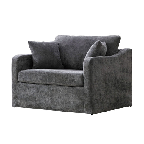 Farmhouse Accent Chair With 2 Bolster Pillows