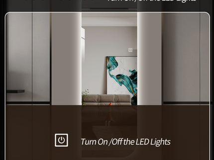 Irregular Shape LED Full Length Wall Mirror With 3 Color Dimmable Lighting - Silver