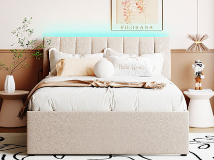 Upholstered Platform Bed With Trundle