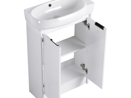 Freestanding Bathroom Vanity With Sink And Storage Rack, Soft Close Doors Base With Basin