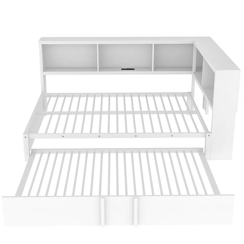 Daybed With Trundle, Storage Cabinets And USB Ports