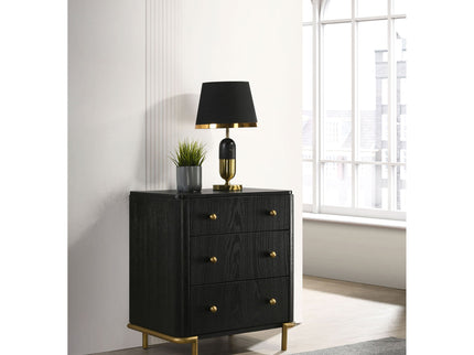 Anser - 3 Drawer Nightstand - Black