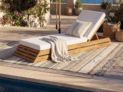 Chaise Lounge Set With 2 Fold Cushion