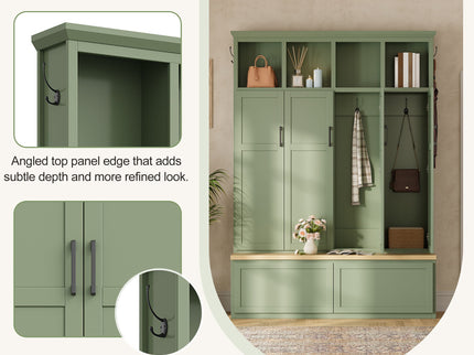 Hall Tree With 4 Hidden Cabinets