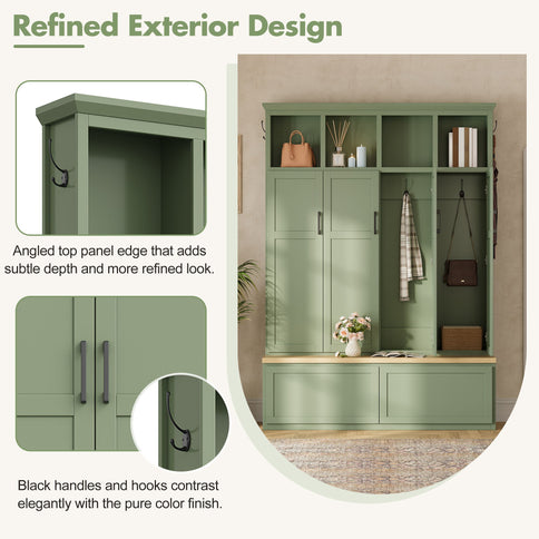 Hall Tree With 4 Hidden Cabinets