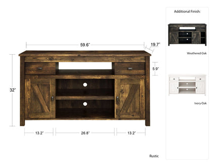 Farmington - TV Stand For TVs Up To 60" - Oak
