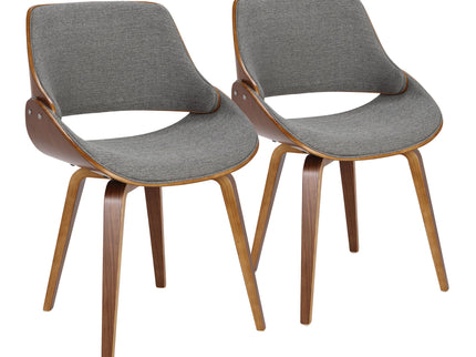 Fabrizzi - Mid-Century Modern Dining / Chair (Set of 2) - Walnut / Gray