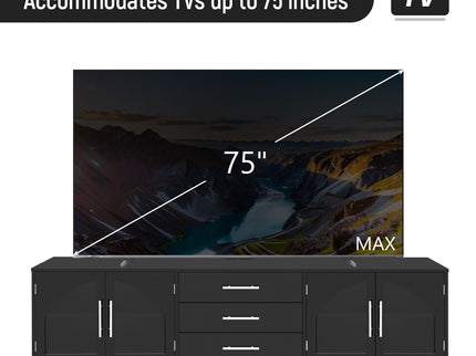 Modern Minimalist TV Stand, Entertainment Center Media Console Cabinet With Adjustable Shelves For Living Room