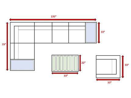 Stylish Entertainment Sectional Set, Outdoor Living